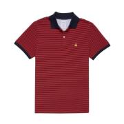 Brooks Brothers Piké Polotröja Slim Fit med Feeder Stripes Red, Herr