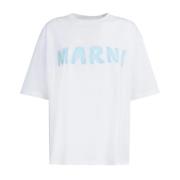 Marni Vit Lily Logo T-shirt White, Dam