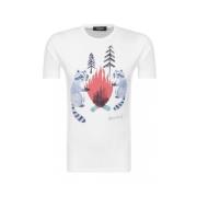 Dsquared2 Tryckt Bomull T-Shirt - Dsquared2 White, Herr