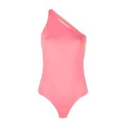Alexander McQueen Elegant Korallfärgad Asymmetrisk Bodysuit Pink, Dam