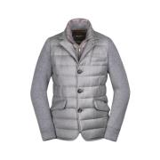 Moorer Elegant Tre-Knappar Blazer med Cashmere Blend Stickning Gray, H...