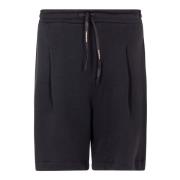 A Paper Kid Bomulls sweatshorts med anpassad dragsko Black, Herr