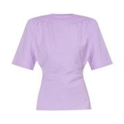 The Attico Lila Jewel Split T-Shirt Purple, Dam