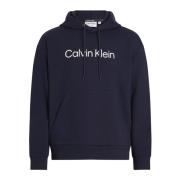 Calvin Klein Blå Komfort Hoodie med Logotyp för Män Blue, Herr