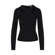 Michael Kors Edgy Criss Cross Cutout Sweater Black, Dam