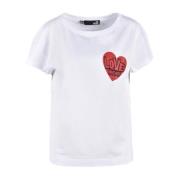 Love Moschino Vit T-shirt från Love Moschino Collection White, Dam