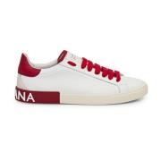 Dolce & Gabbana Vita och Röda Låga Sneakers White, Herr