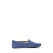 Tod's Platta Mockasiner i Siden Blue, Dam