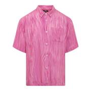Stüssy Pälsprint Skjorta - Stilren och Trendig Pink, Herr