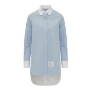 Thom Browne Twisted Shirt - Stilfull och Trendig Blue, Dam