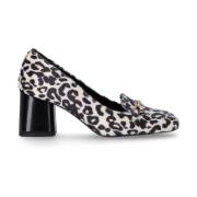 Love Moschino Sneakers med leopardmönster i ponnyeffekt White, Dam