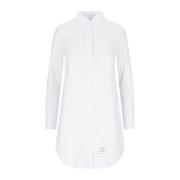 Thom Browne Vit Bomull Mini Skjortklänning White, Dam
