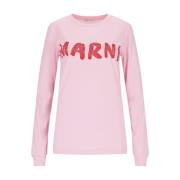 Marni Rosa Bomullslogo T-shirt Pink, Dam