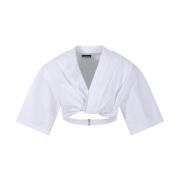 Jacquemus Bahia Court T-Shirt - Vit Stilfull Blus White, Dam