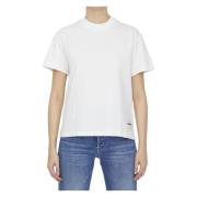 Jil Sander Krämfärgad Crewneck T-shirt för Kvinnor White, Dam