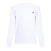 Ami Paris T-shirt with long sleeves White, Herr