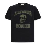 Alexander McQueen T-shirt med logotyp Black, Herr