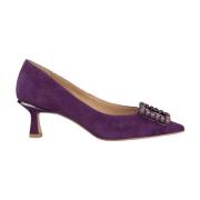 Alma EN Pena Högklackade skor med fyrkantig strassdekoration Purple, D...