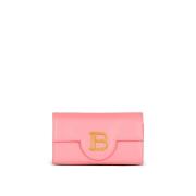 Balmain B-Buzz plånbok i strukturerat läder Pink, Dam