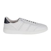 Salvatore Ferragamo Lågskuren Lädersneaker med Färgade Flikar White, H...