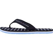 Tommy Hilfiger Stiliga Repdetalj Flip Flops Black, Dam