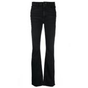 3X1 Svarta Tvättade Denim Flare Jeans Black, Dam