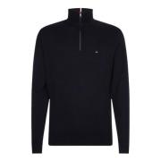 Tommy Hilfiger Demi Zip Tröja i Bomullskashmirblandning Black, Herr