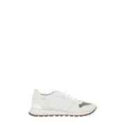 Brunello Cucinelli Vita Mocka Läder Sneakers med Diamond Cut-BR Detalj...