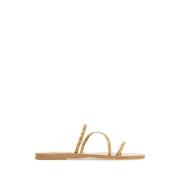 Ancient Greek Sandals Raffia Apli Slippers Beige, Dam