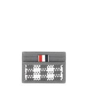 Thom Browne Woven Leather Card Case Gray, Dam
