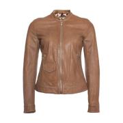 Dolce & Gabbana Pre-owned lädercyklistjacka Brown, Dam