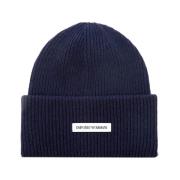 Emporio Armani Marinblå Unisex Beanie Mössa Blue, Unisex