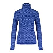 Marni 3D Jacquard Ullblandning Turtleneck Blue, Dam