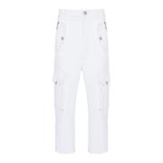 Balmain Bomulls cargobyxor White, Herr