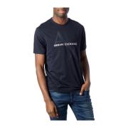 Armani Exchange Herr Bomull T-shirt för Vår/Sommar Black, Herr