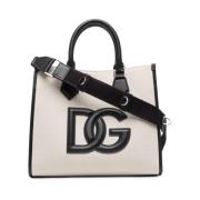 Dolce & Gabbana Logo-Patch Tote Bag, Vit White, Unisex