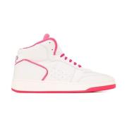 Saint Laurent Fuchsia High-Top Sneakers White, Herr