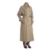 Dolce & Gabbana Khaki Dubbelknäppt Trench Coat Beige, Dam