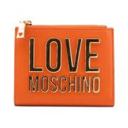 Love Moschino Metallisk Plånbok med Kreditkortshållare Orange, Dam