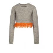 JW Anderson Stickad tröja med fransar Gray, Dam