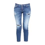 Dsquared2 Distressed Skinny Jeans Blue, Dam