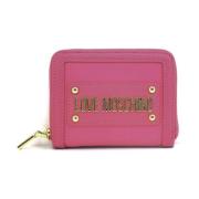 Love Moschino Strukturerad dragkedja plånbok med flera fack Pink, Dam