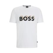 Boss Distinkt Stil Regular Fit T-Shirt White, Herr