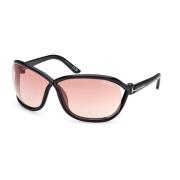 Tom Ford Sungles with Pink Brown Gradient Lenses Black, Dam