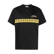 Versace Jeans Couture Snygga svarta T-shirts Polos för män Black, Herr