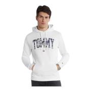 Tommy Jeans Huvtröja med tryckt logga - Vit White, Herr