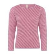 Skovhuus Speciell Rutig Pullover Blus Lemonade Pink, Dam