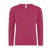 Skovhuus Dotted O-Neck Pullover Blus Pink, Dam