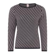 Skovhuus Speciell Rutig Pullover Blus Black, Dam