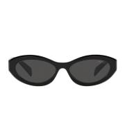 Prada Solglasögon med oregelbunden form Pr26Zs 16K08Z Black, Unisex
